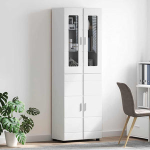 Highboard FLORIN 60 x 35 x 182 εκ. Λευκό Επεξεργασμένο Ξύλο