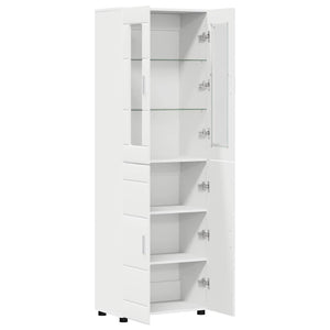 Highboard FLORIN 60 x 35 x 182 εκ. Λευκό Επεξεργασμένο Ξύλο