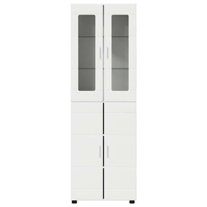 Highboard FLORIN 60 x 35 x 182 εκ. Λευκό Επεξεργασμένο Ξύλο