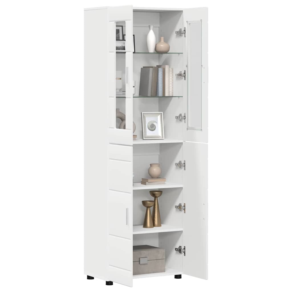 Highboard FLORIN Λευκό 60 x 35 x 182 εκ. Επεξεργασμένο ξύλο