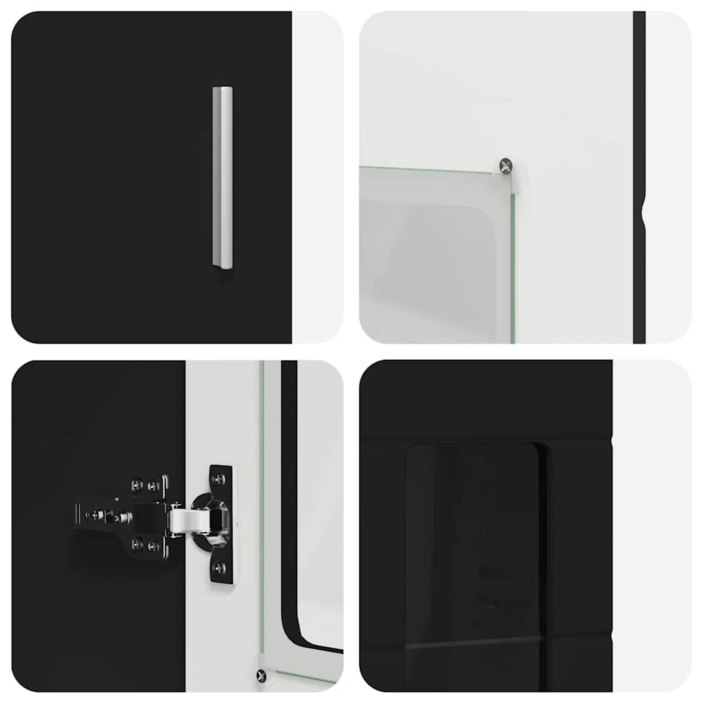 Highboard FLORIN Μαύρο 60 x 35 x 182 εκ. Επεξεργασμένο ξύλο