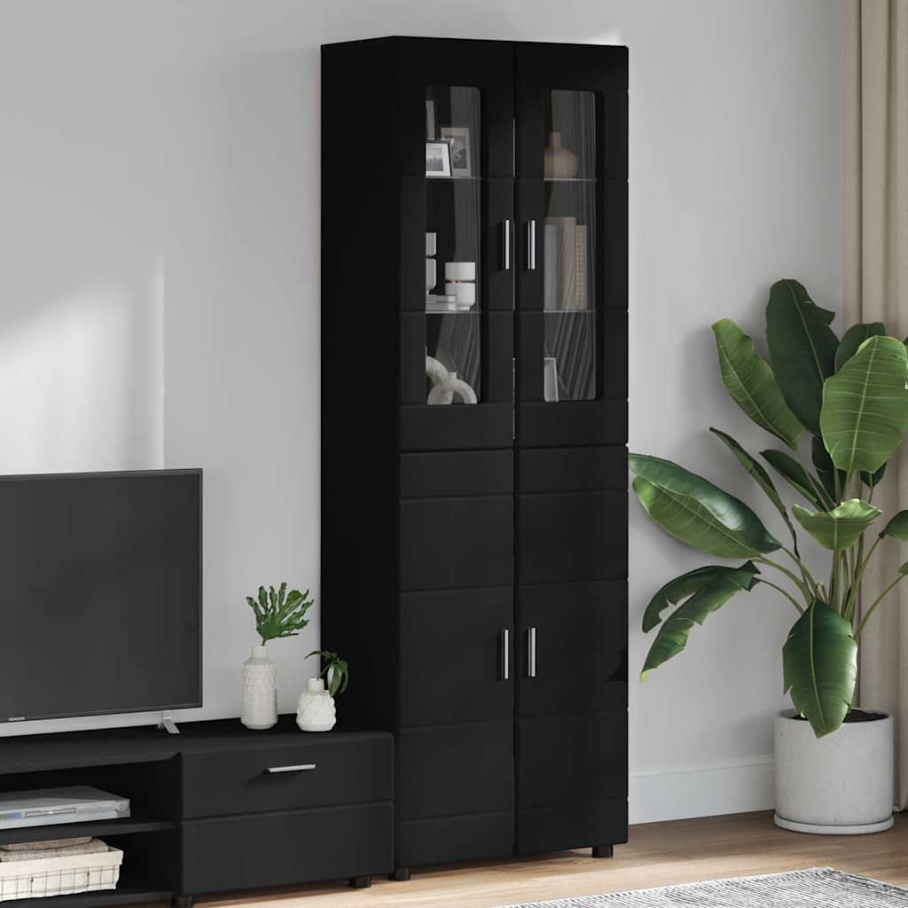 Highboard FLORIN Μαύρο 60 x 35 x 182 εκ. Επεξεργασμένο ξύλο