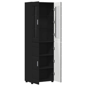 Highboard FLORIN 60 x 35 x 182 εκ. Μαύρο Επεξεργασμένο Ξύλο