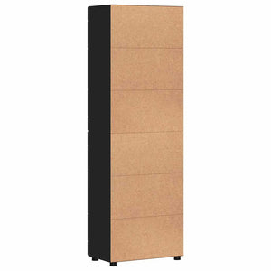 Highboard FLORIN 60 x 35 x 182 εκ. Μαύρο Επεξεργασμένο Ξύλο