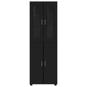 Highboard FLORIN 60 x 35 x 182 εκ. Μαύρο Επεξεργασμένο Ξύλο