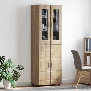 Highboard με ράφι με πόρτα FLORIN Δρύς Sonoma 60 x 35 x 182 εκ. - Pakobazaar