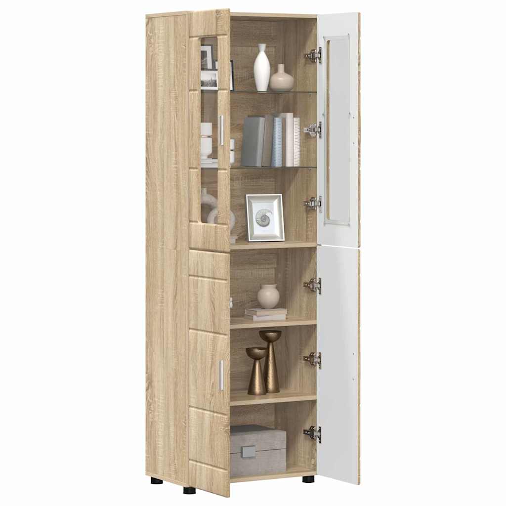 Highboard με ράφι με πόρτα FLORIN Δρύς Sonoma 60 x 35 x 182 εκ. - Pakobazaar