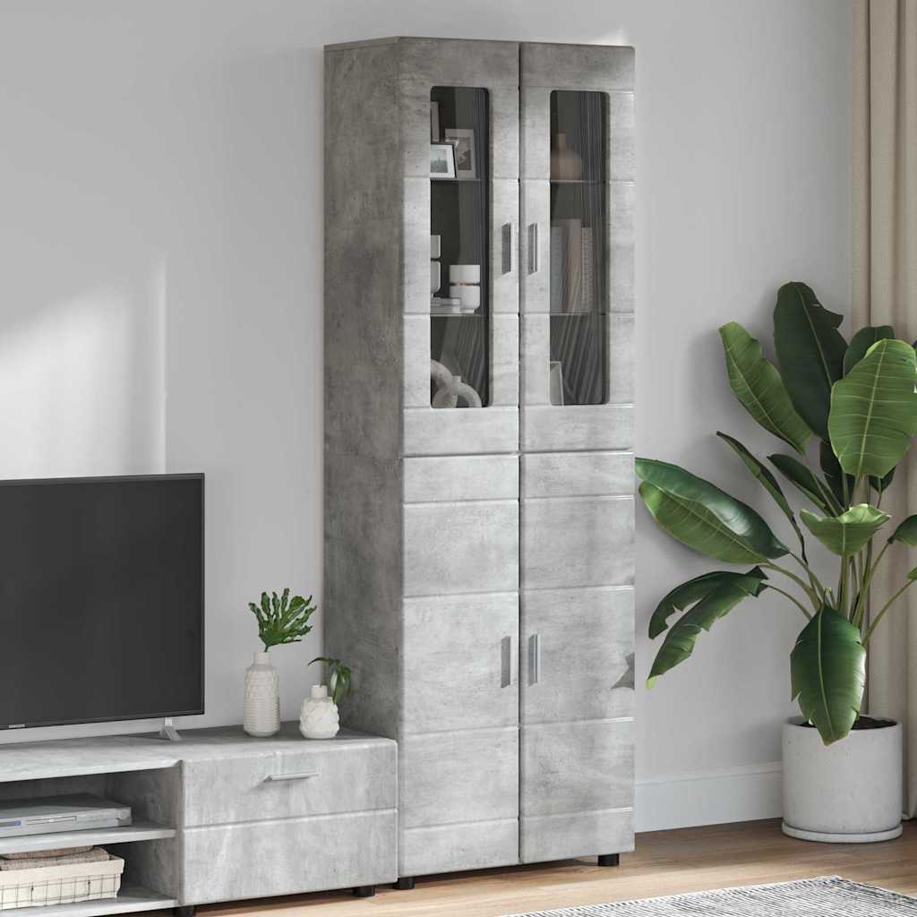 Highboard με ράφι FLORIN Σκυρόδεμα Γκρι 60 x 35 x 182 εκ.