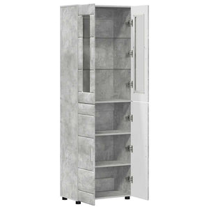 Highboard FLORIN 60 x 35 x 182 εκ. Σκυρόδεμα Γκρι