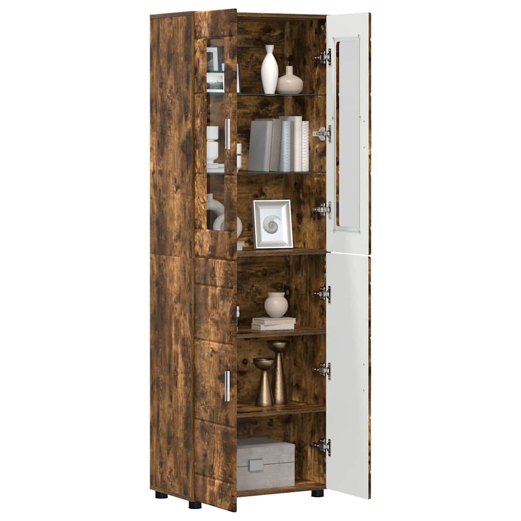 Highboard με ράφι FLORIN Καπνιστό Δρύς 60 x 35 x 182 εκ.