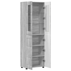 Highboard FLORIN 60 x 35 x 182 εκ. Γκρίζο Σονομα