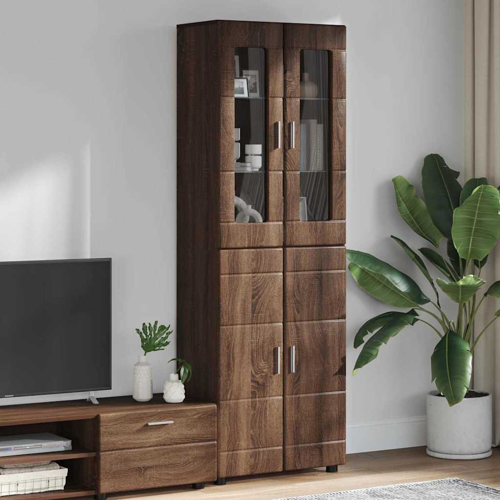 Highboard FLORIN Καφέ δρυς 60 x 35 x 182 εκ. Επεξεργασμένο ξύλο