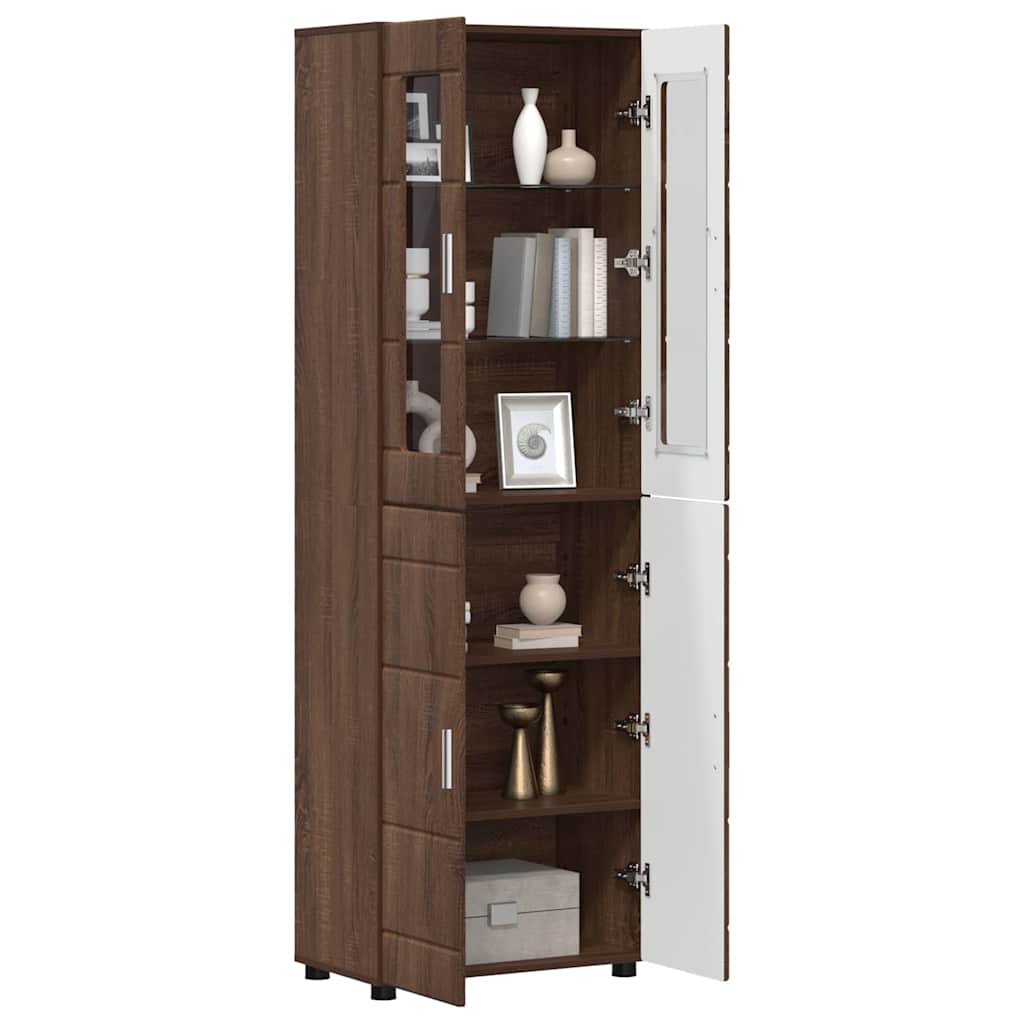 Highboard FLORIN Καφέ δρυς 60 x 35 x 182 εκ. Επεξεργασμένο ξύλο