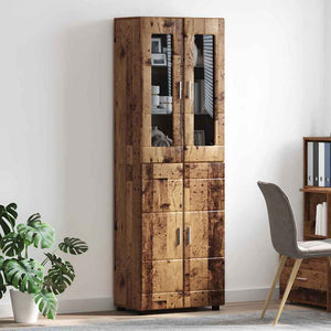 Highboard FLORIN 60 x 35 x 182 εκ. Παλιό ξύλο