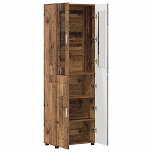 Highboard FLORIN 60 x 35 x 182 εκ. Παλιό ξύλο