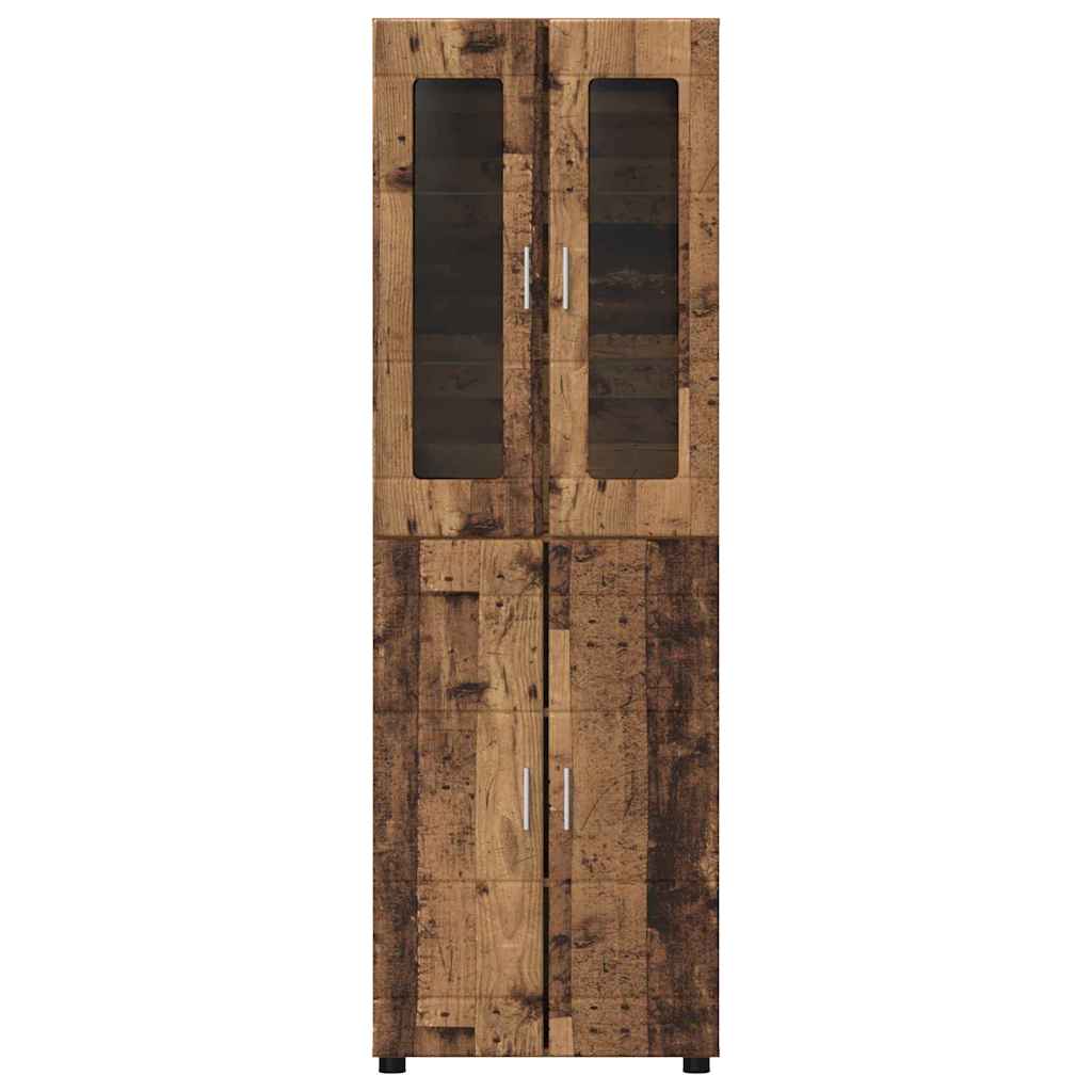 Highboard με ράφι με πόρτα FLORIN Παλιό ξύλο 60 x 35 x 182 εκ.