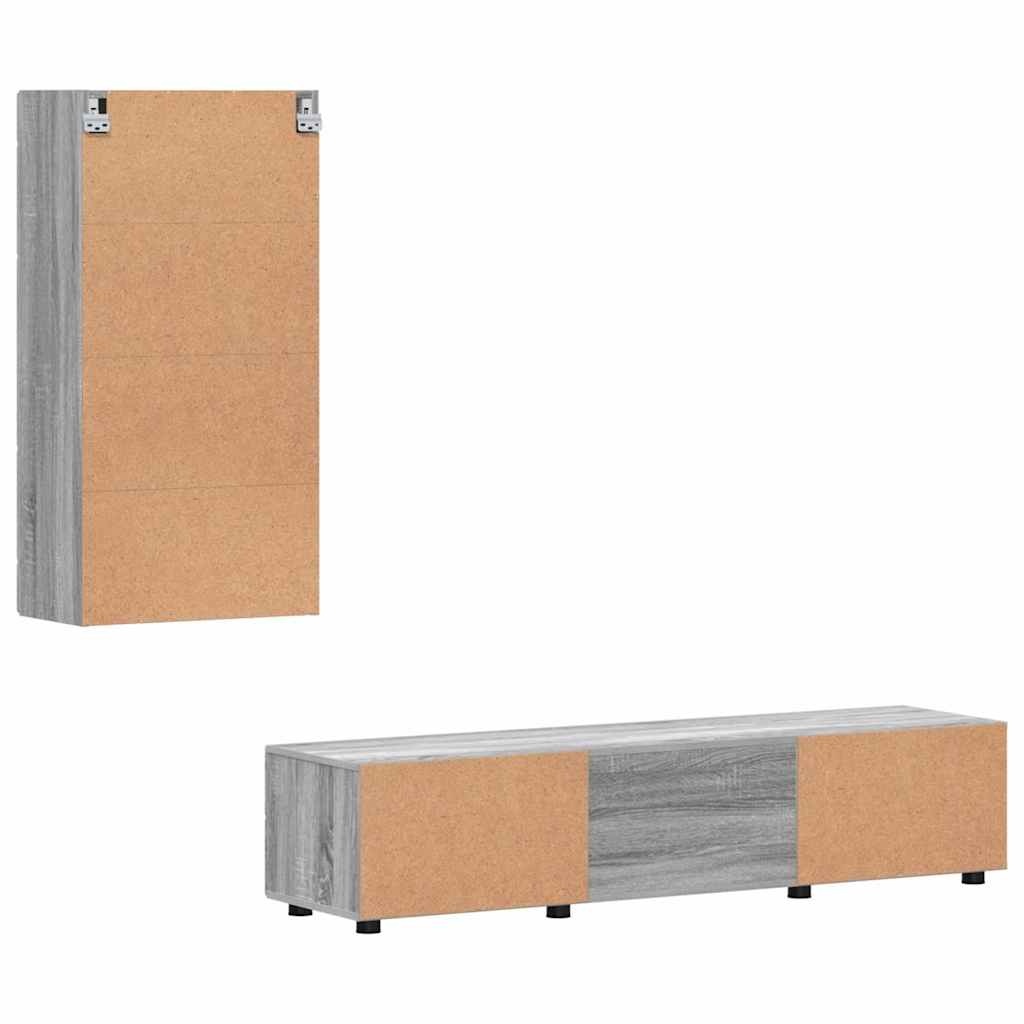 Σετ επίπλου τηλεόρασης FLORIN Γκρίζο Σονομα Επεξεργασμένο ξύλο