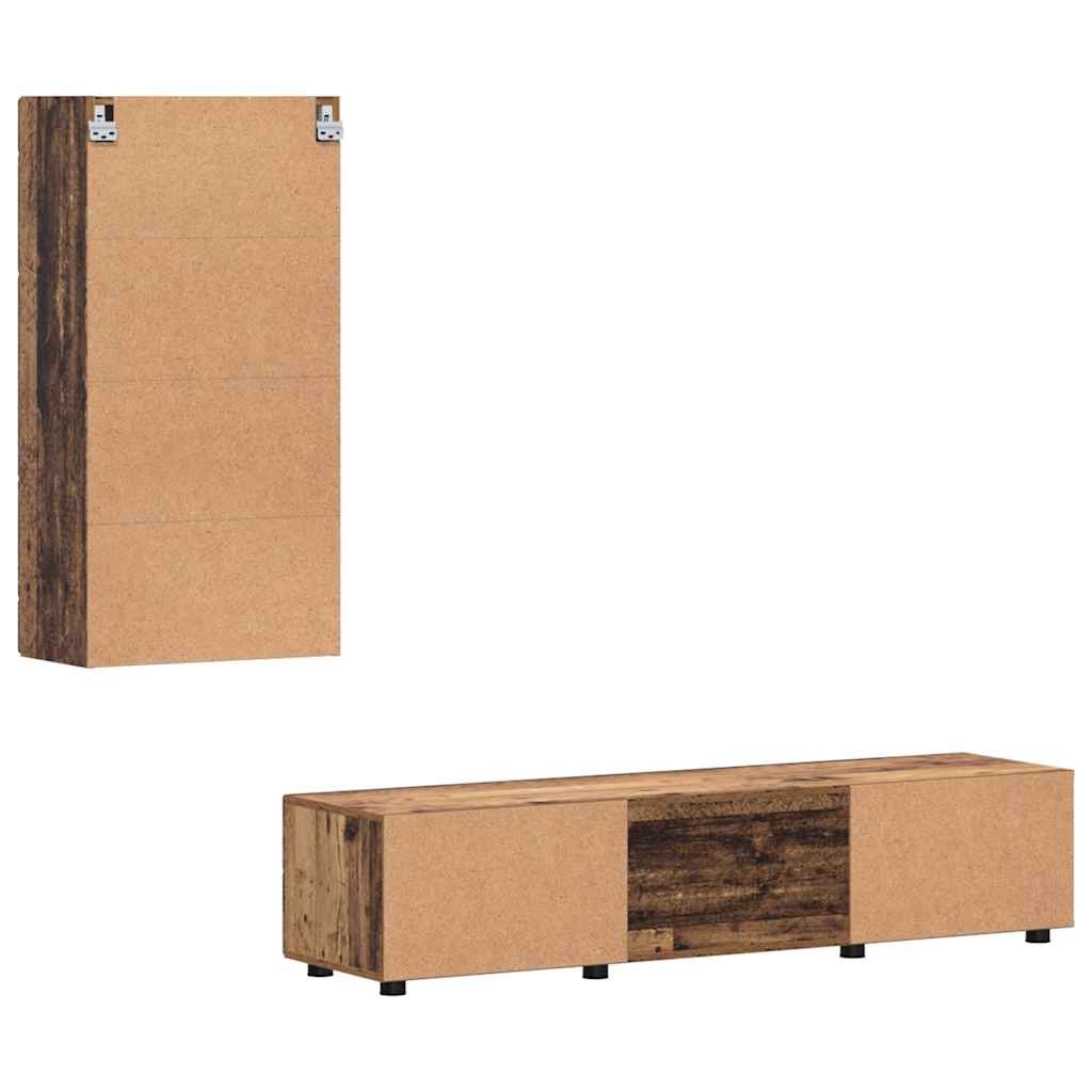 Σετ επίπλου τηλεόρασης FLORIN Παλιό ξύλο Επεξεργασμένο ξύλο