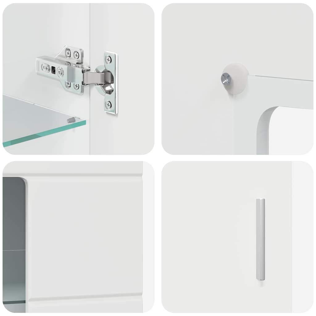 Σετ επίπλου τηλεόρασης με συρτάρι FLORIN Υψηλής γυαλάδας λευκό