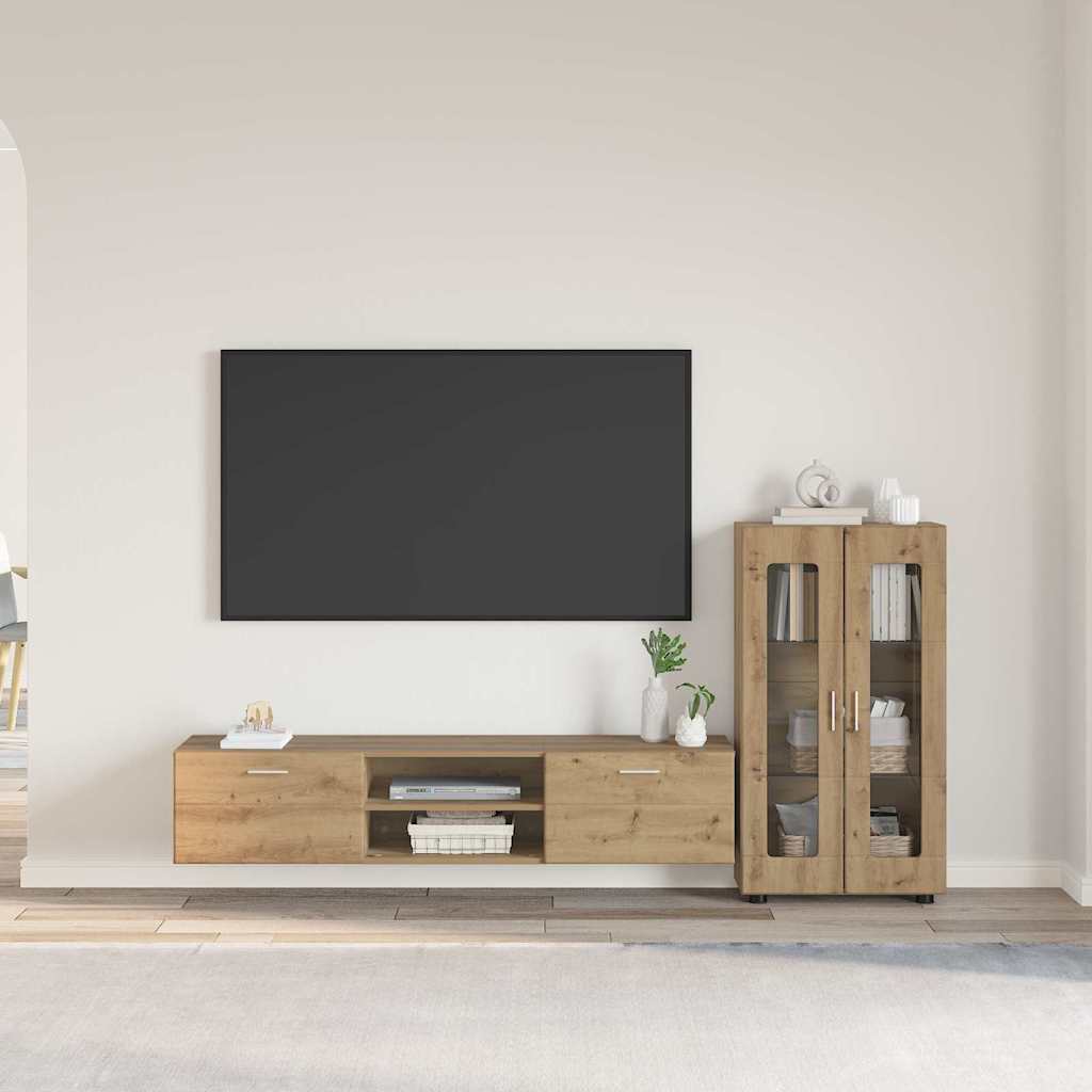 Σετ επίπλου τηλεόρασης FLORIN 3 pcs Artisan Oak