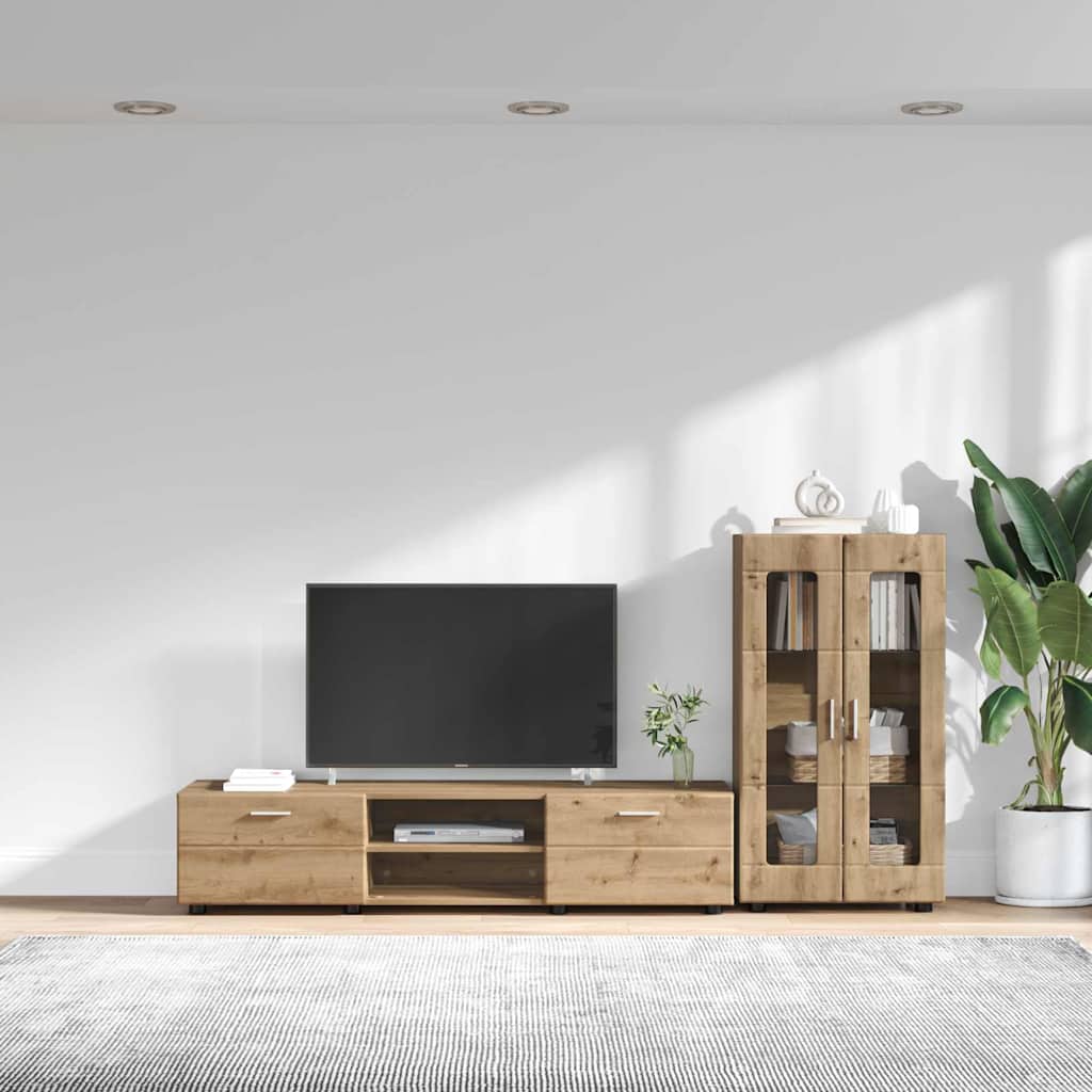 Σετ επίπλου τηλεόρασης FLORIN 3 pcs Artisan Oak