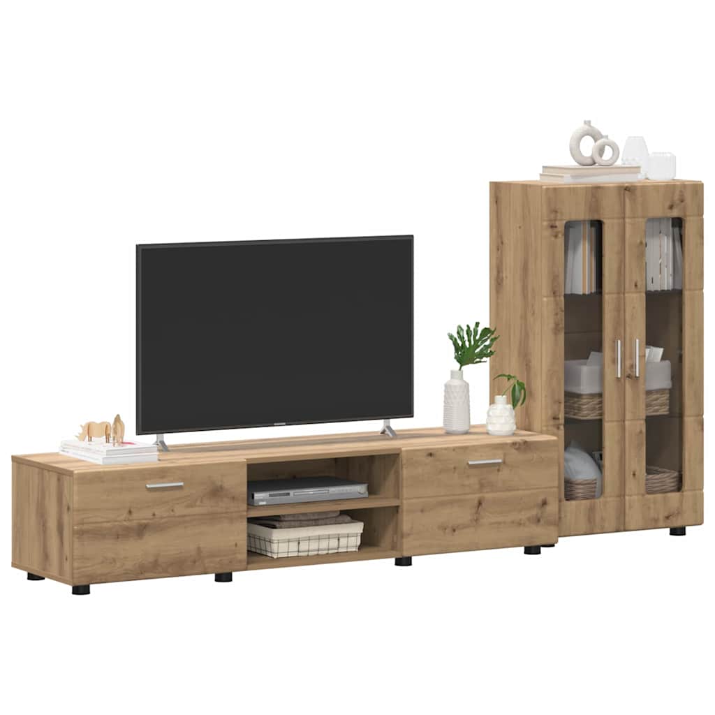 Σετ επίπλου τηλεόρασης FLORIN 3 pcs Artisan Oak