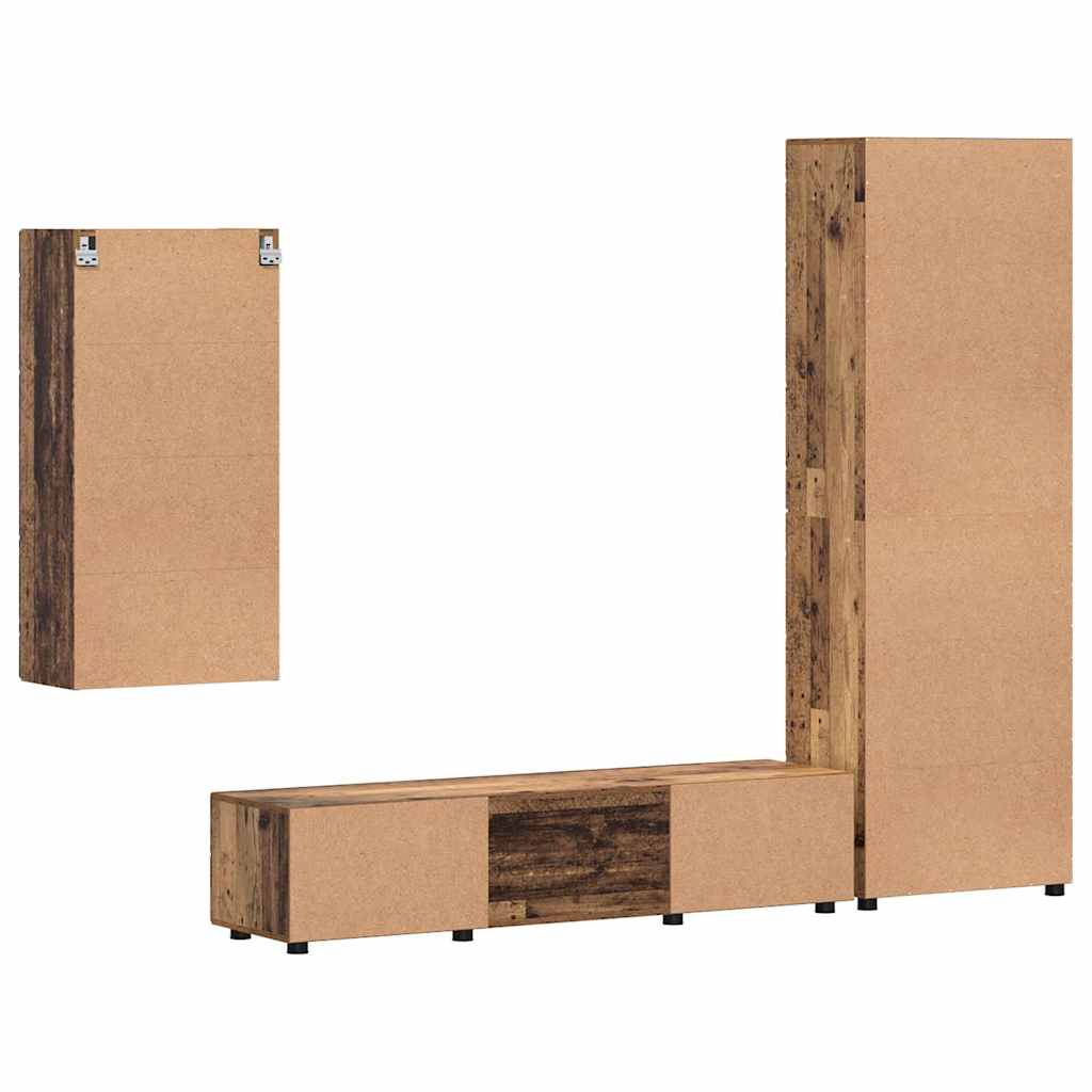 Σετ επίπλου τηλεόρασης FLORIN Παλιό ξύλο Επεξεργασμένο ξύλο