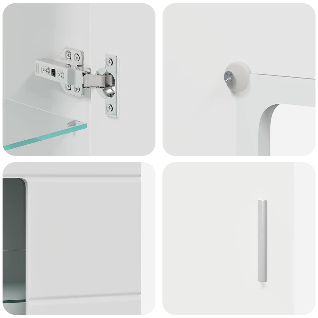 Σετ επίπλου τηλεόρασης με ράφι FLORIN Λευκό Επεξεργασμένο ξύλο