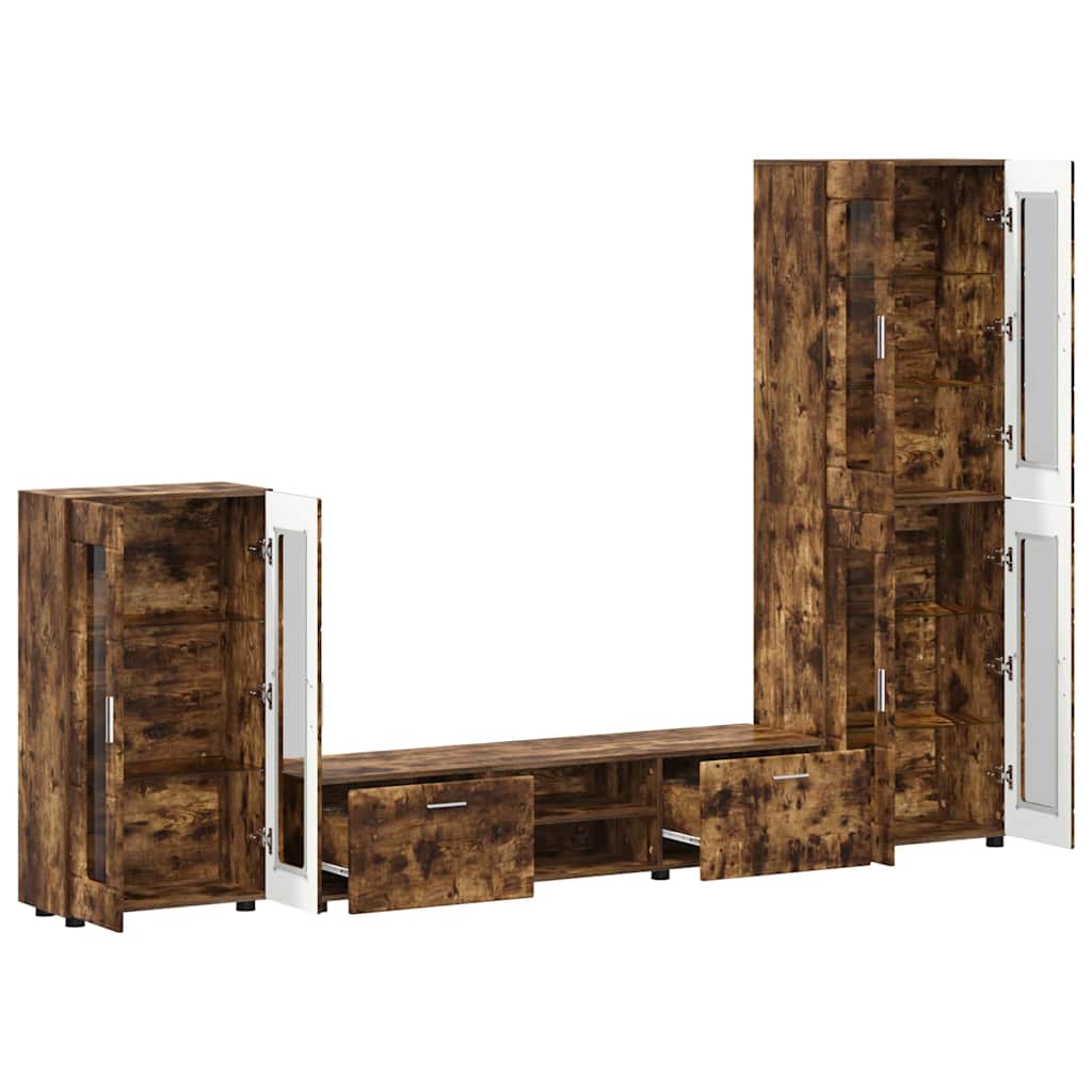 Σετ επίπλου τηλεόρασης FLORIN Καπνιστό Δρύς Επεξεργασμένο ξύλο