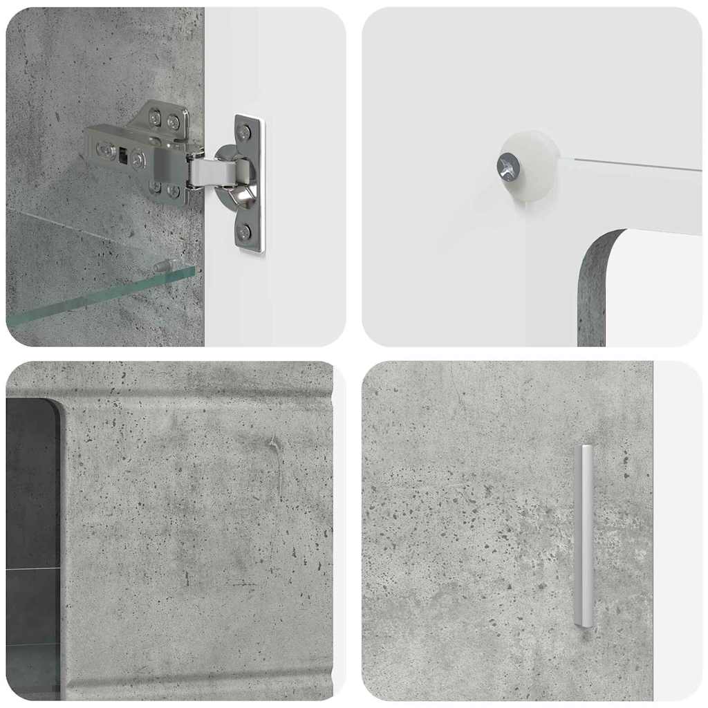 Σετ επίπλου τηλεόρασης FLORIN Σκυρόδεμα Γκρι Επεξεργασμένο ξύλο