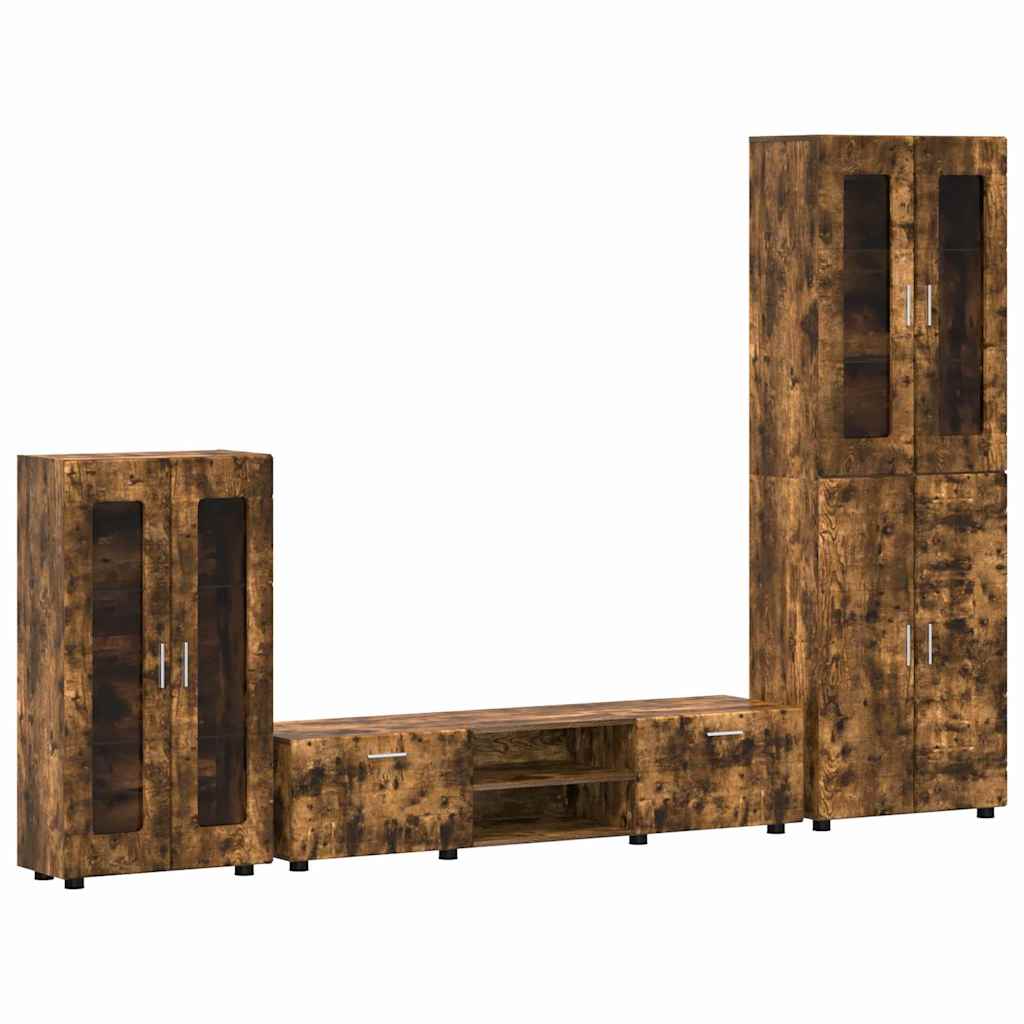Σετ επίπλου τηλεόρασης FLORIN Καπνιστό Δρύς Επεξεργασμένο ξύλο