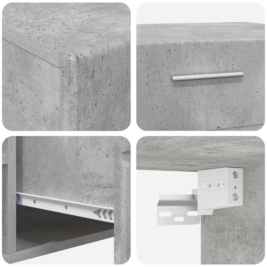 Σετ επίπλου τηλεόρασης FLORIN Σκυρόδεμα Γκρι Επεξεργασμένο ξύλο