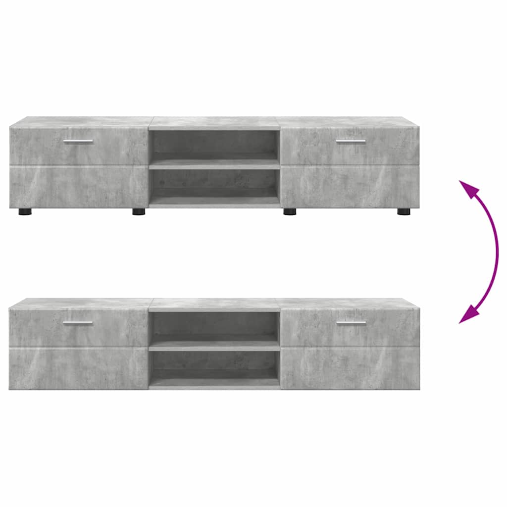 Σετ επίπλου τηλεόρασης FLORIN Σκυρόδεμα Γκρι Επεξεργασμένο ξύλο
