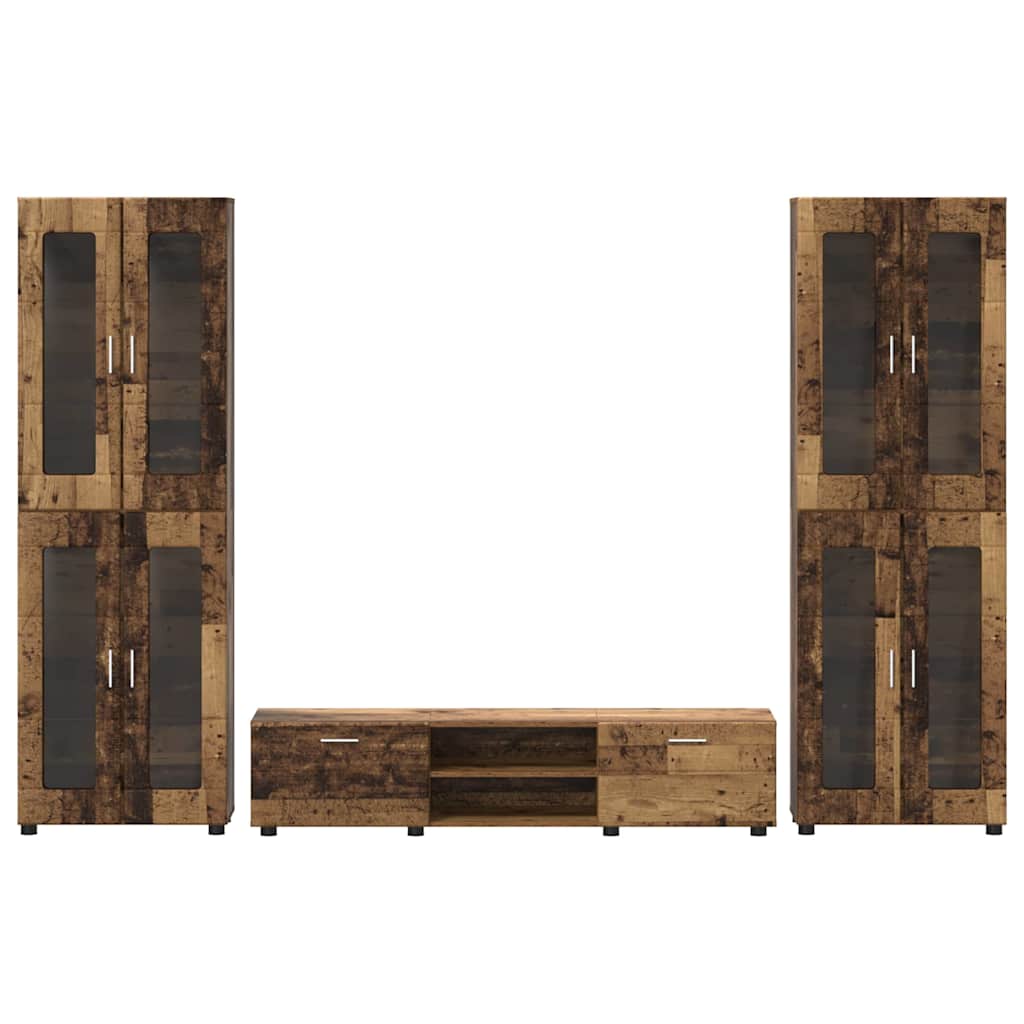 Σετ επίπλου τηλεόρασης FLORIN Παλιό ξύλο Επεξεργασμένο ξύλο