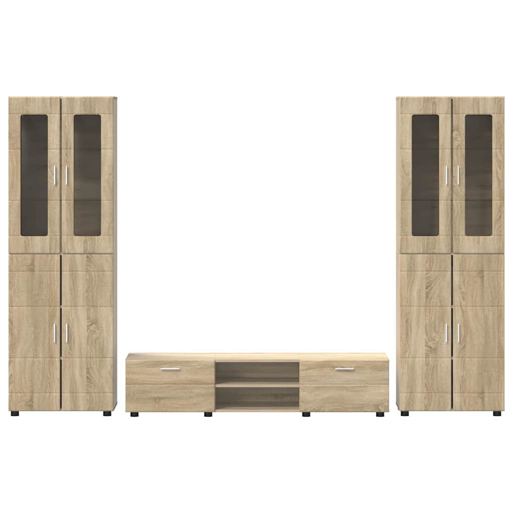 Σετ επίπλου τηλεόρασης FLORIN Δρύς Sonoma Επεξεργασμένο ξύλο - Pakobazaar