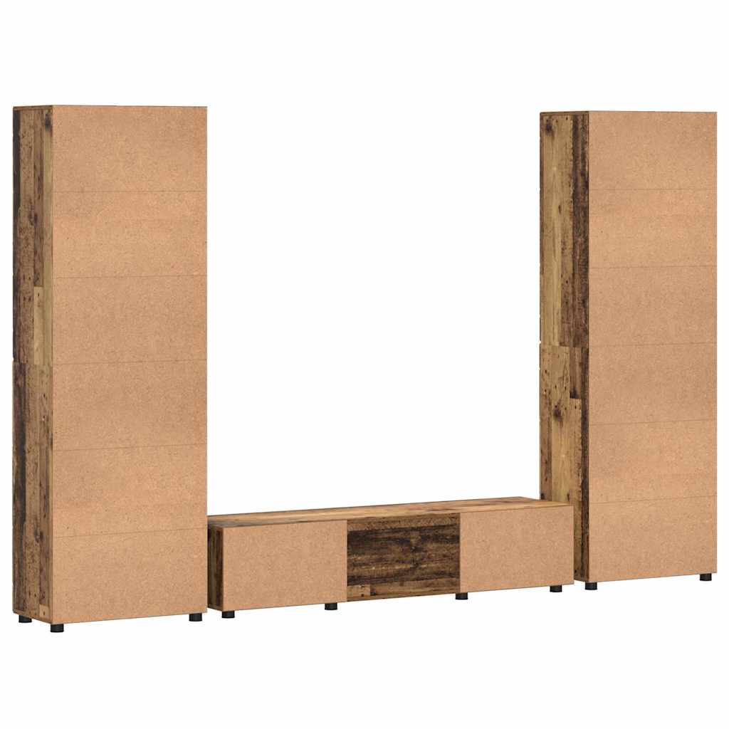 Σετ επίπλου τηλεόρασης FLORIN Παλιό ξύλο Επεξεργασμένο ξύλο