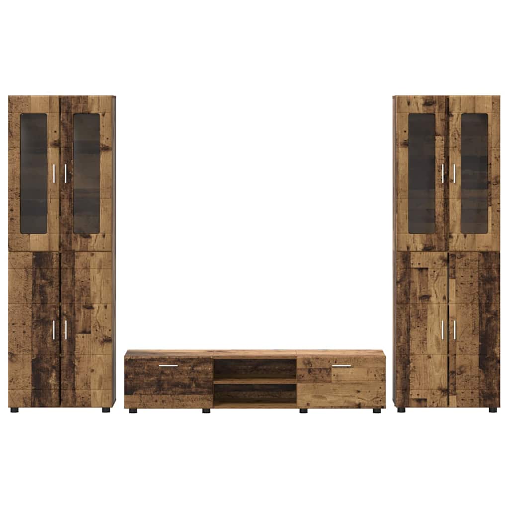 Σετ επίπλου τηλεόρασης FLORIN Παλιό ξύλο Επεξεργασμένο ξύλο