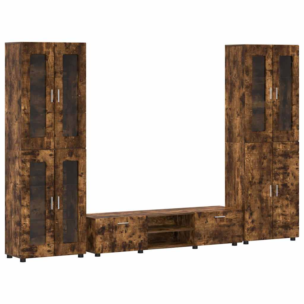 Σετ επίπλου τηλεόρασης FLORIN Καπνιστό Δρύς Επεξεργασμένο ξύλο