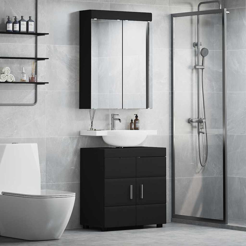 Σετ Επίπλων Μπάνιου TULUM 2 pcs Μαύρο 60 x 34 x 63 εκ