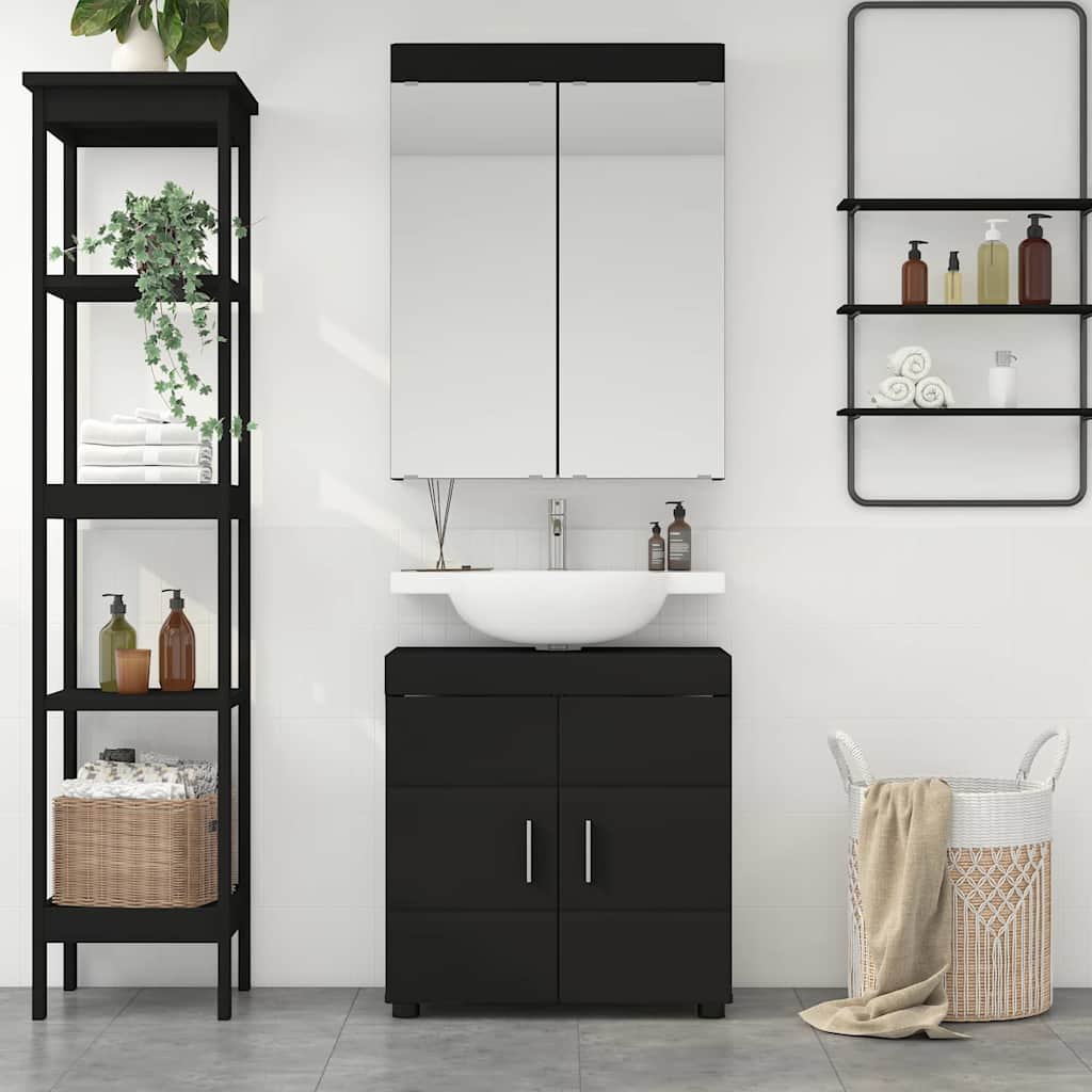 Σετ Επίπλων Μπάνιου TULUM 2 pcs Μαύρο 60 x 34 x 63 εκ