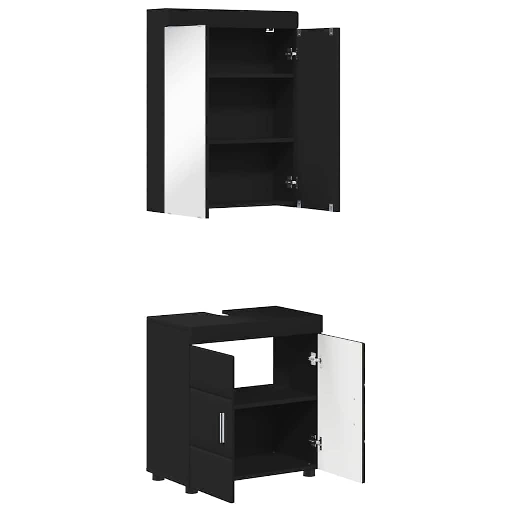 Σετ Επίπλων Μπάνιου TULUM 2 pcs Μαύρο 60 x 34 x 63 εκ