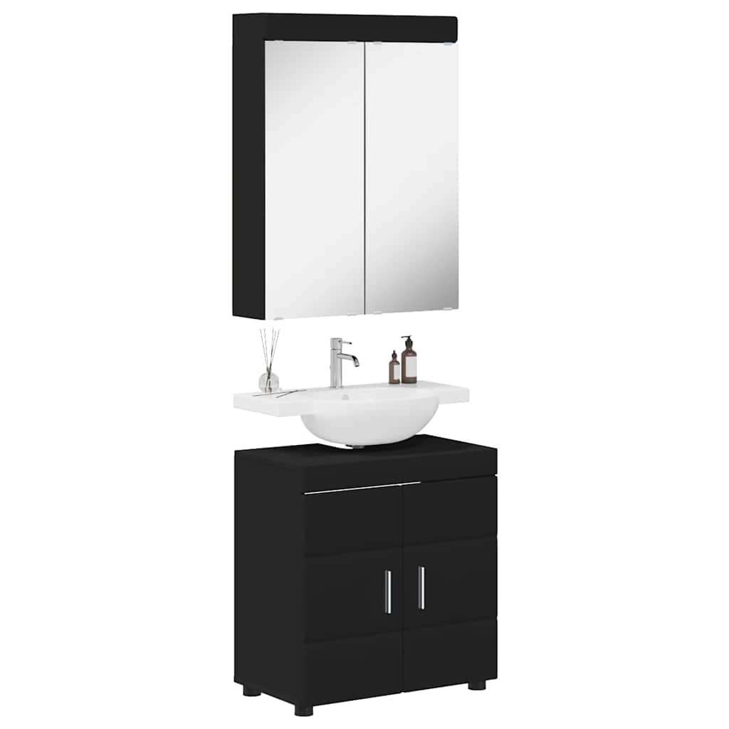 Σετ Επίπλων Μπάνιου TULUM 2 pcs Μαύρο 60 x 34 x 63 εκ