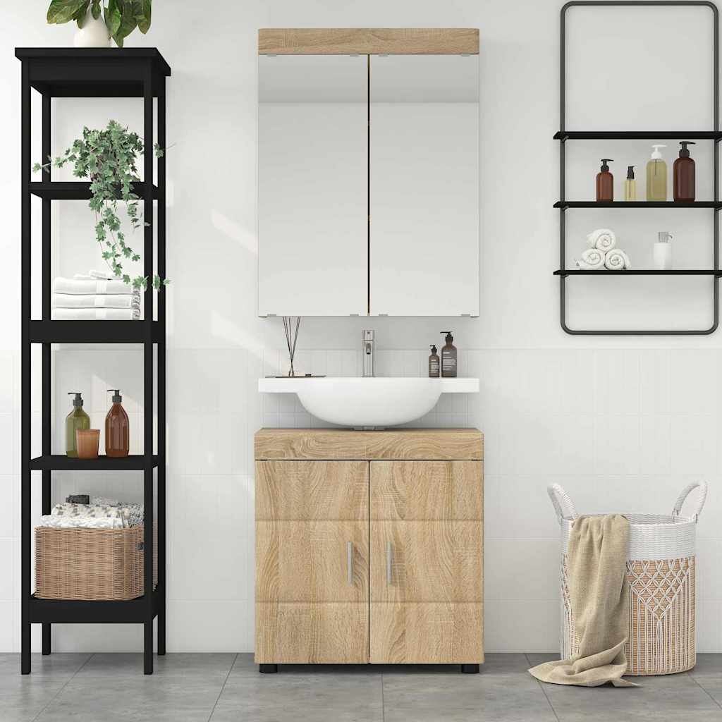 Σετ Επίπλων Μπάνιου TULUM 2 τεμ. Δρύς Sonoma 60 x 34 x 63 εκ - Pakobazaar