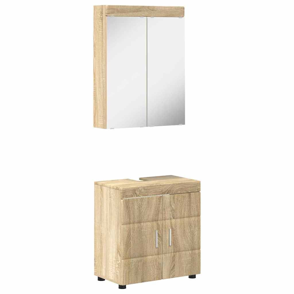 Σετ Επίπλων Μπάνιου TULUM 2 τεμ. Δρύς Sonoma 60 x 34 x 63 εκ - Pakobazaar