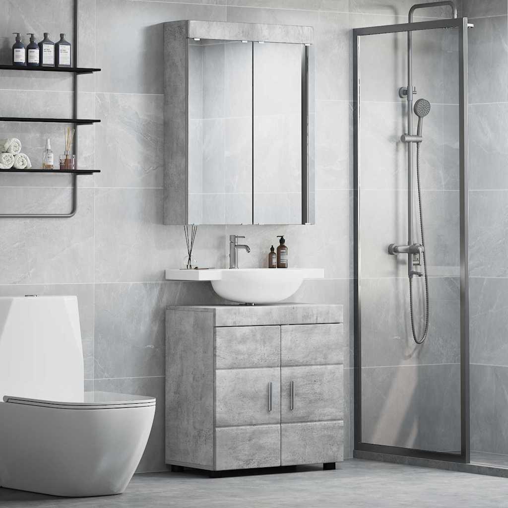 Σετ Επίπλων Μπάνιου TULUM 2 pcs Σκυρόδεμα Γκρι 60 x 34 x 63 εκ - Pakobazaar