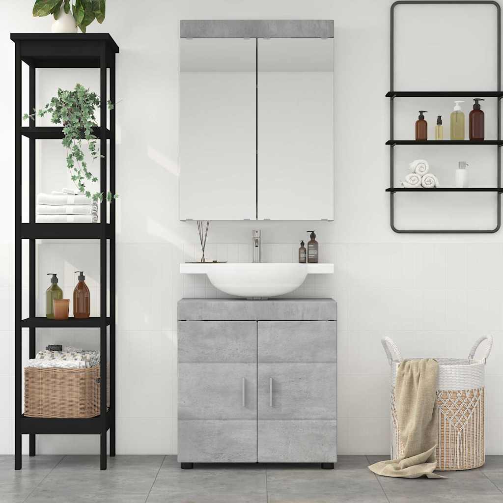 Σετ Επίπλων Μπάνιου TULUM 2 pcs Σκυρόδεμα Γκρι 60 x 34 x 63 εκ - Pakobazaar