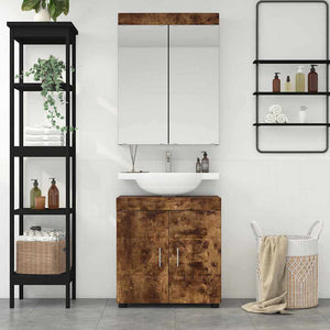 Σετ Επίπλων Μπάνιου TULUM 2 τεμ. Καπνιστό Δρύς 60 x 34 x 63 εκ