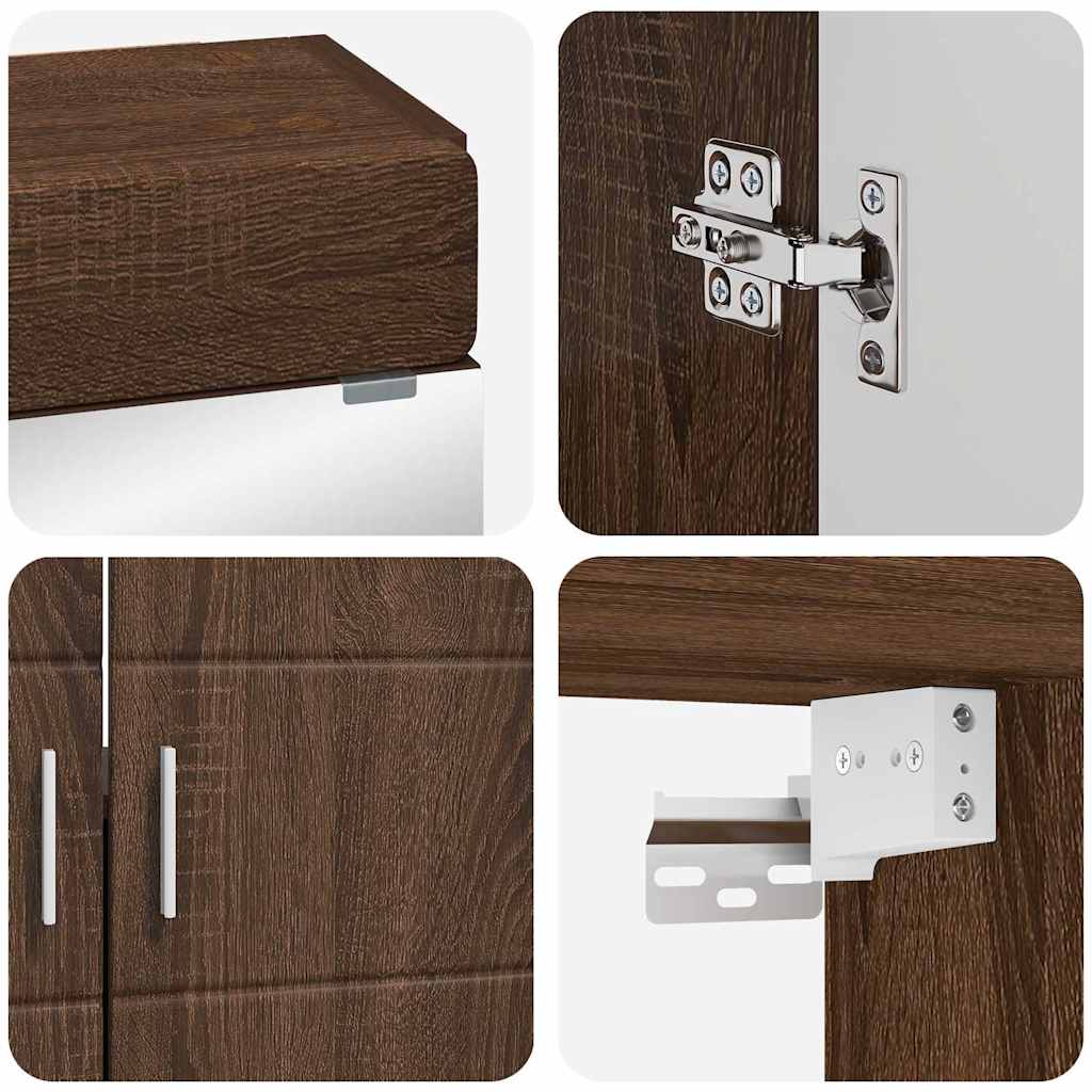Σετ Επίπλων Μπάνιου TULUM 2 τμχ. Καφέ δρυς 60 x 34 x 63 εκ - Pakobazaar