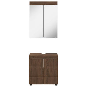 Σετ Επίπλων Μπάνιου TULUM 2 τμχ. Καφέ δρυς 60 x 34 x 63 εκ - Pakobazaar