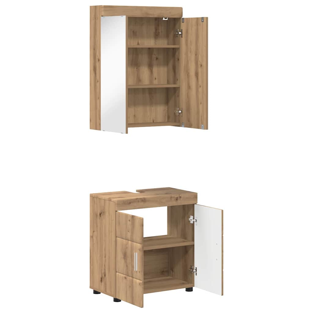 Σετ Επίπλων Μπάνιου TULUM 2 pcs Artisan Oak 60 x 34 x 63 εκ - Pakobazaar